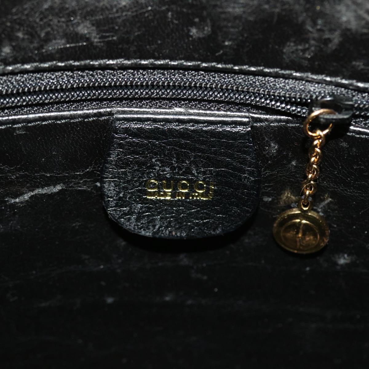 GUCCI Bamboo Shoulder Bag Leather 2way Black yk8104B