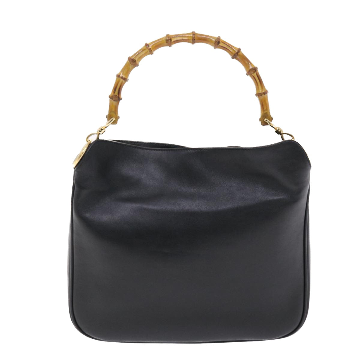 GUCCI Bamboo Shoulder Bag Leather 2way Black yk8104B
