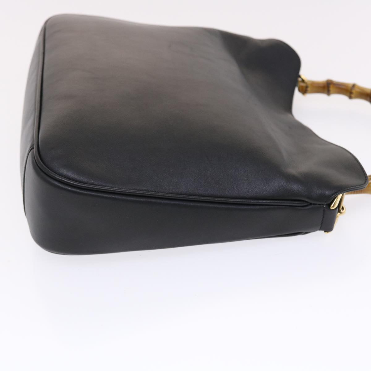 GUCCI Bamboo Shoulder Bag Leather 2way Black yk8104B