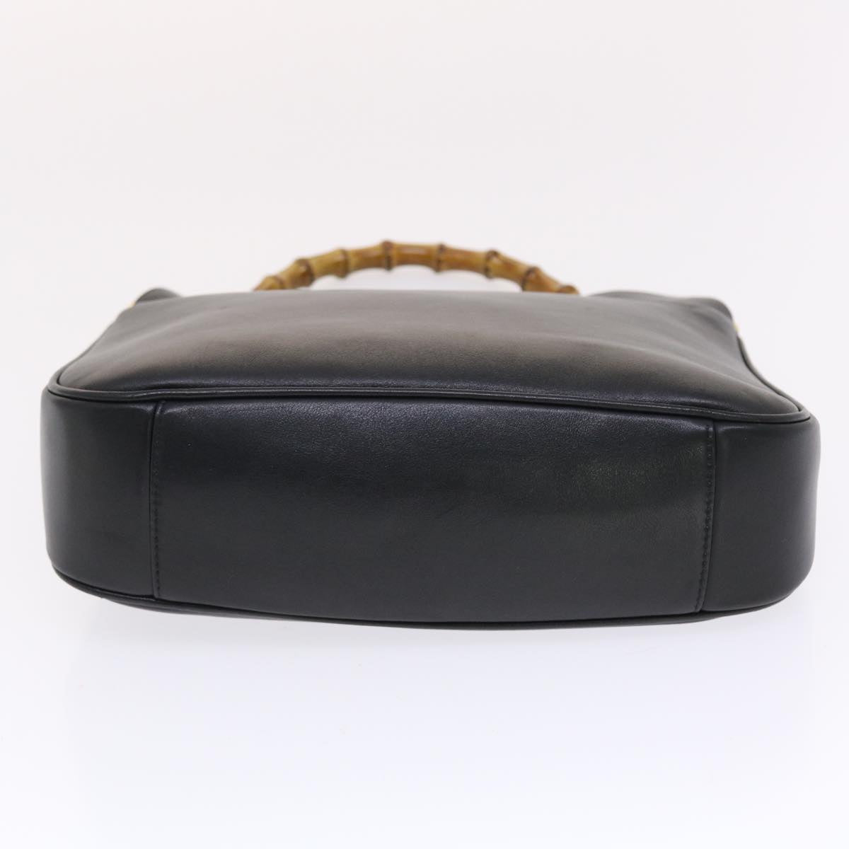 GUCCI Bamboo Shoulder Bag Leather 2way Black yk8104B