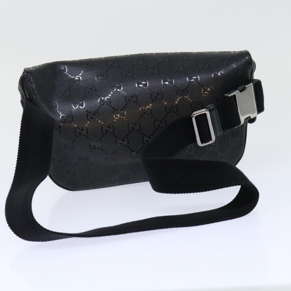 GUCCI GG Canvas Body Bag PVC Leather Black 233269 yk8133B