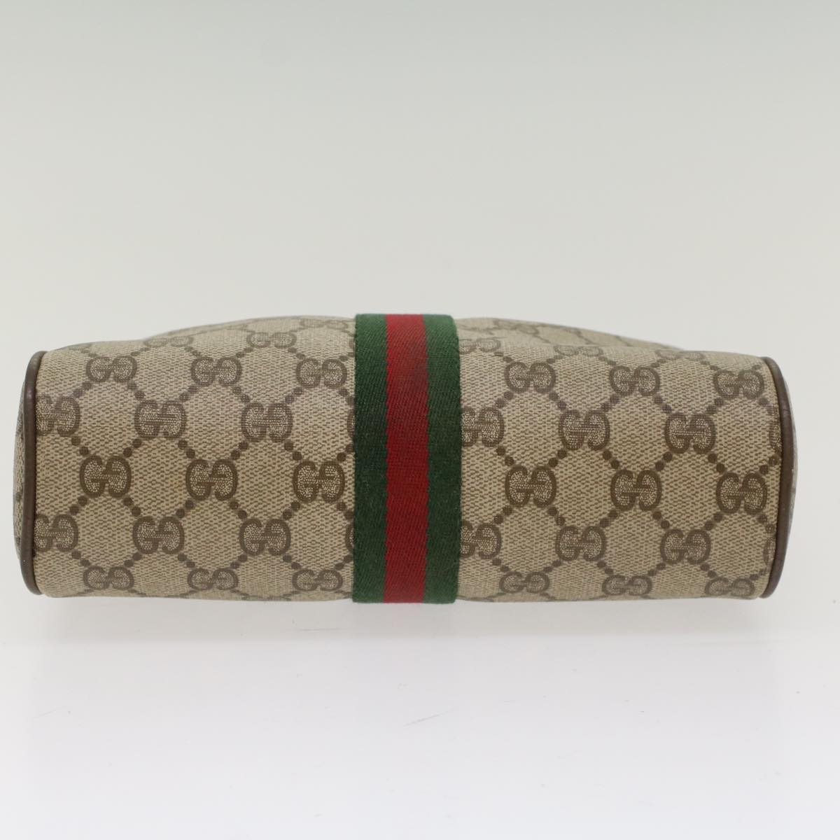 GUCCI GG Canvas Web Sherry Line Clutch Bag Beige Red Green 89.01.012 yk8156