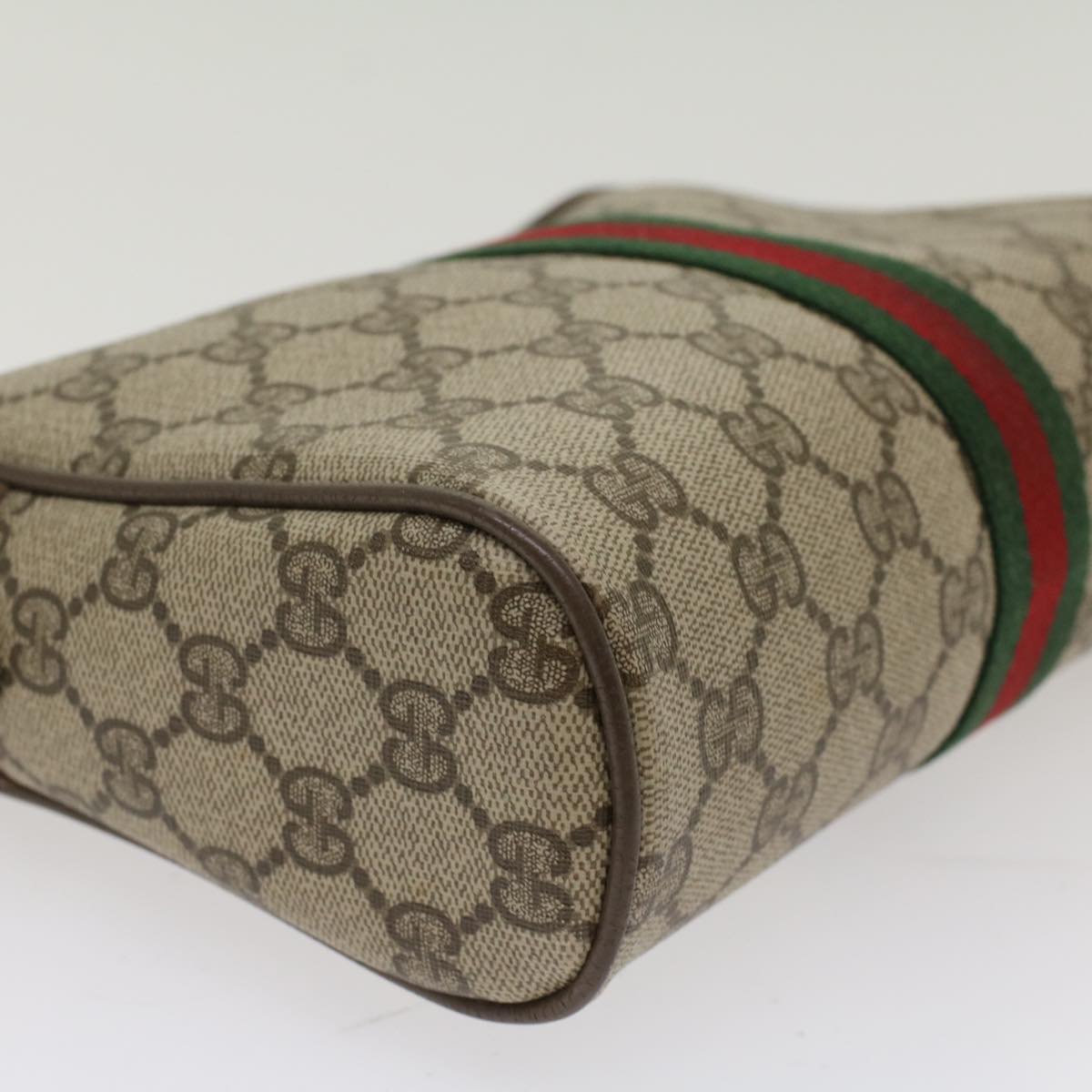 GUCCI GG Canvas Web Sherry Line Clutch Bag Beige Red Green 89.01.012 yk8156