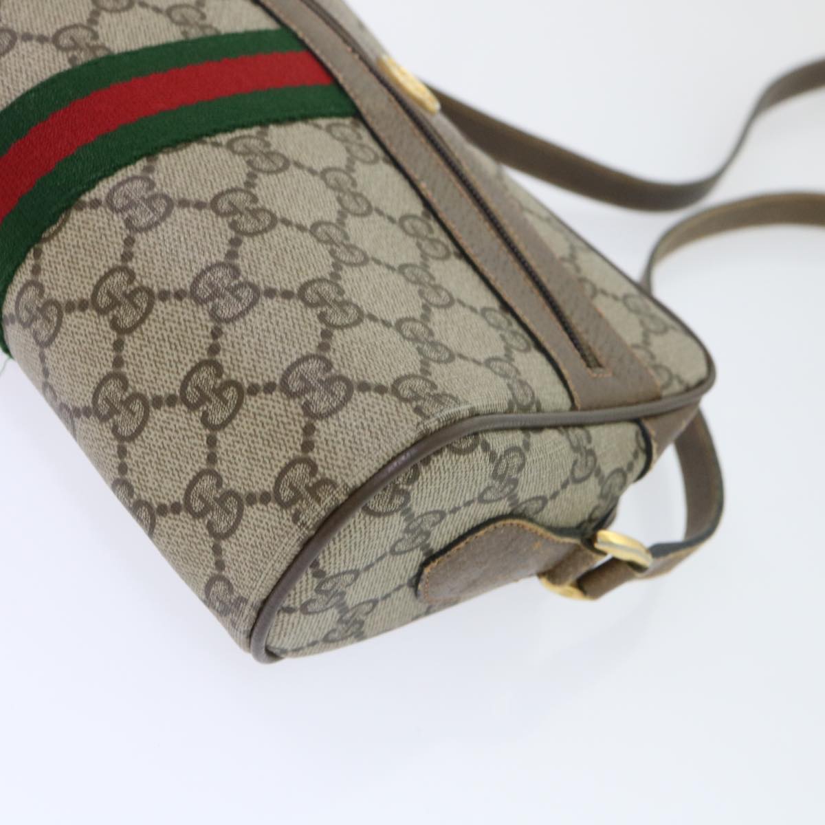 GUCCI GG Canvas Web Sherry Line Shoulder Bag Beige Red 68.02.004 yk8165
