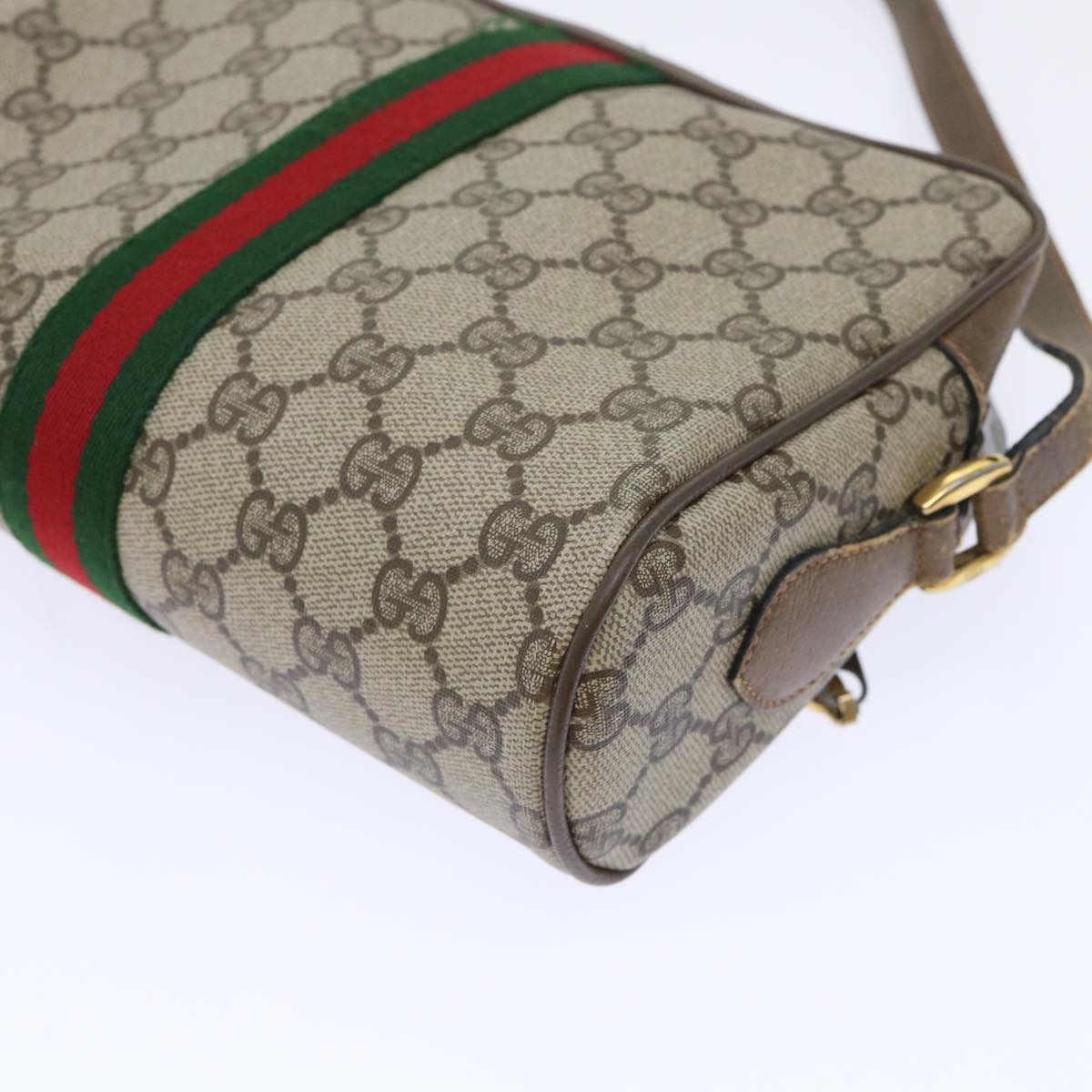 GUCCI GG Canvas Web Sherry Line Shoulder Bag Beige Red 68.02.004 yk8165