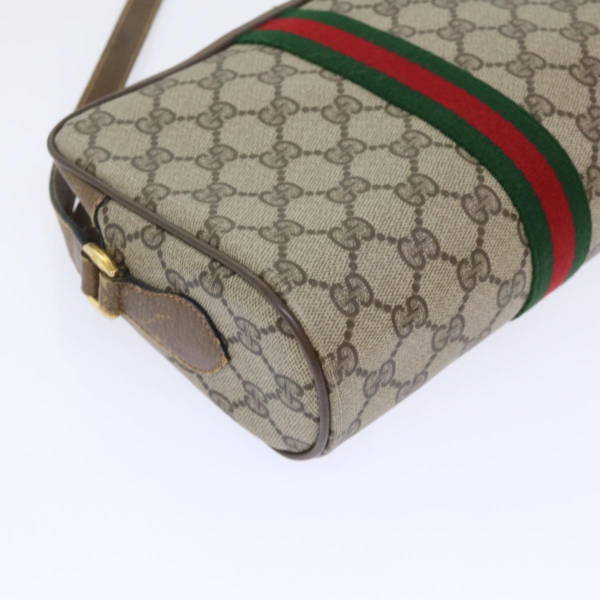 GUCCI GG Canvas Web Sherry Line Shoulder Bag Beige Red 68.02.004 yk8165