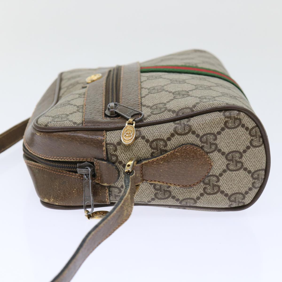 GUCCI GG Canvas Web Sherry Line Shoulder Bag Beige Red 68.02.004 yk8165