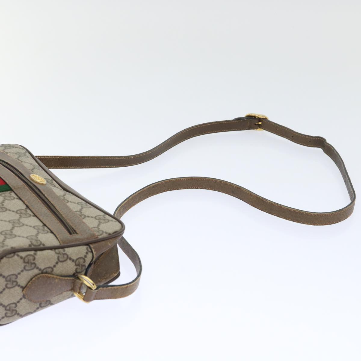 GUCCI GG Canvas Web Sherry Line Shoulder Bag Beige Red 68.02.004 yk8165