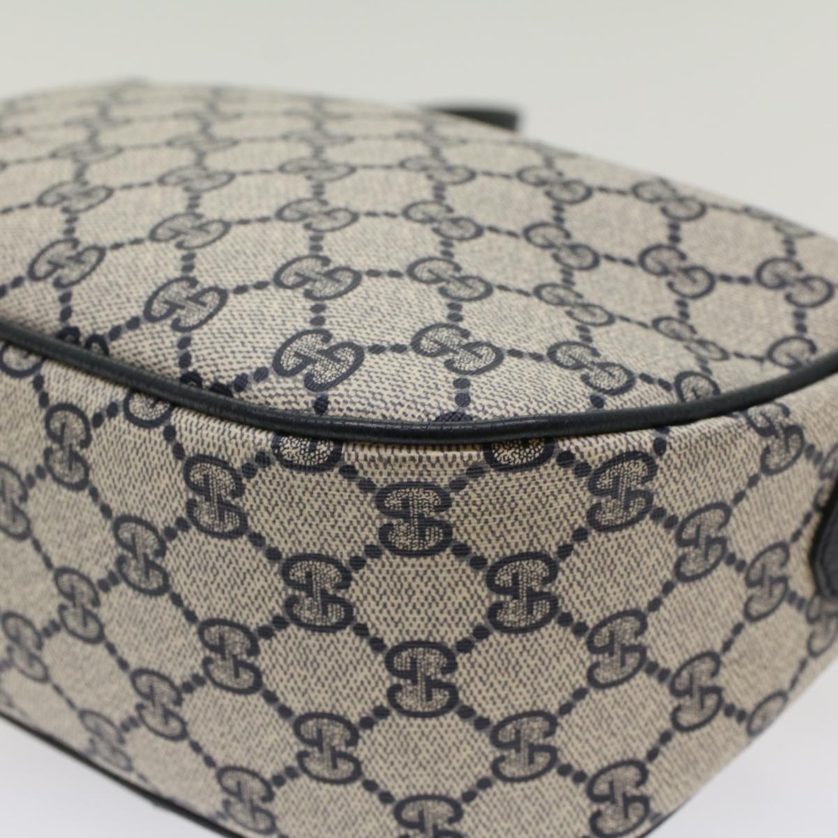 GUCCI GG Canvas Sherry Line Shoulder Bag Gray Red Navy 89.02.032 yk8166