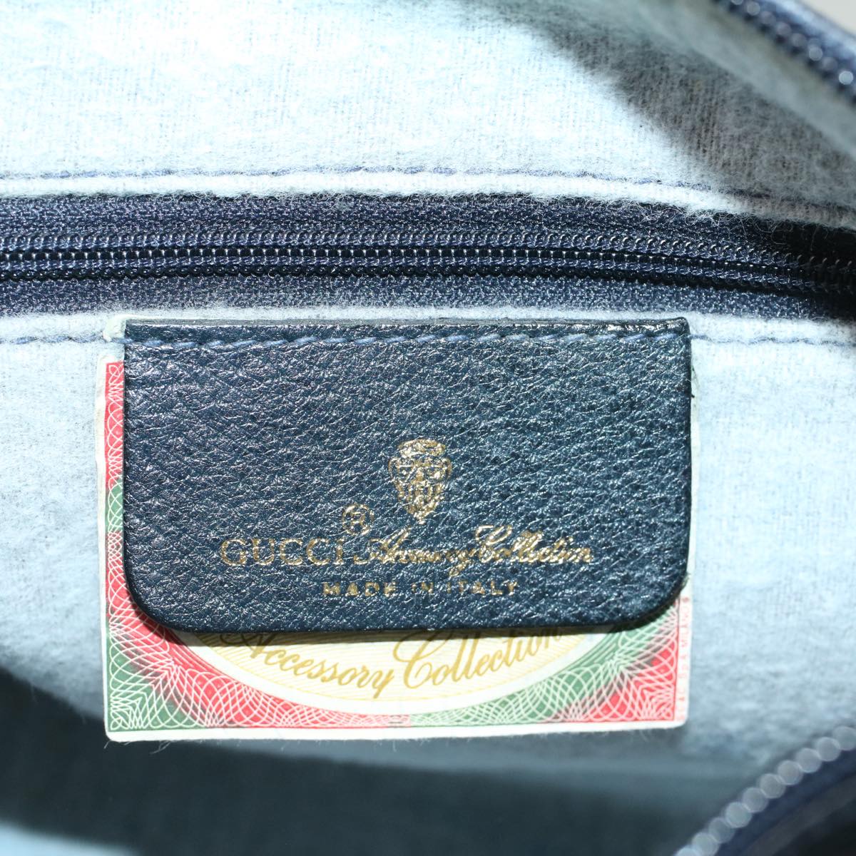 GUCCI GG Canvas Sherry Line Shoulder Bag Gray Red Navy 89.02.032 yk8166