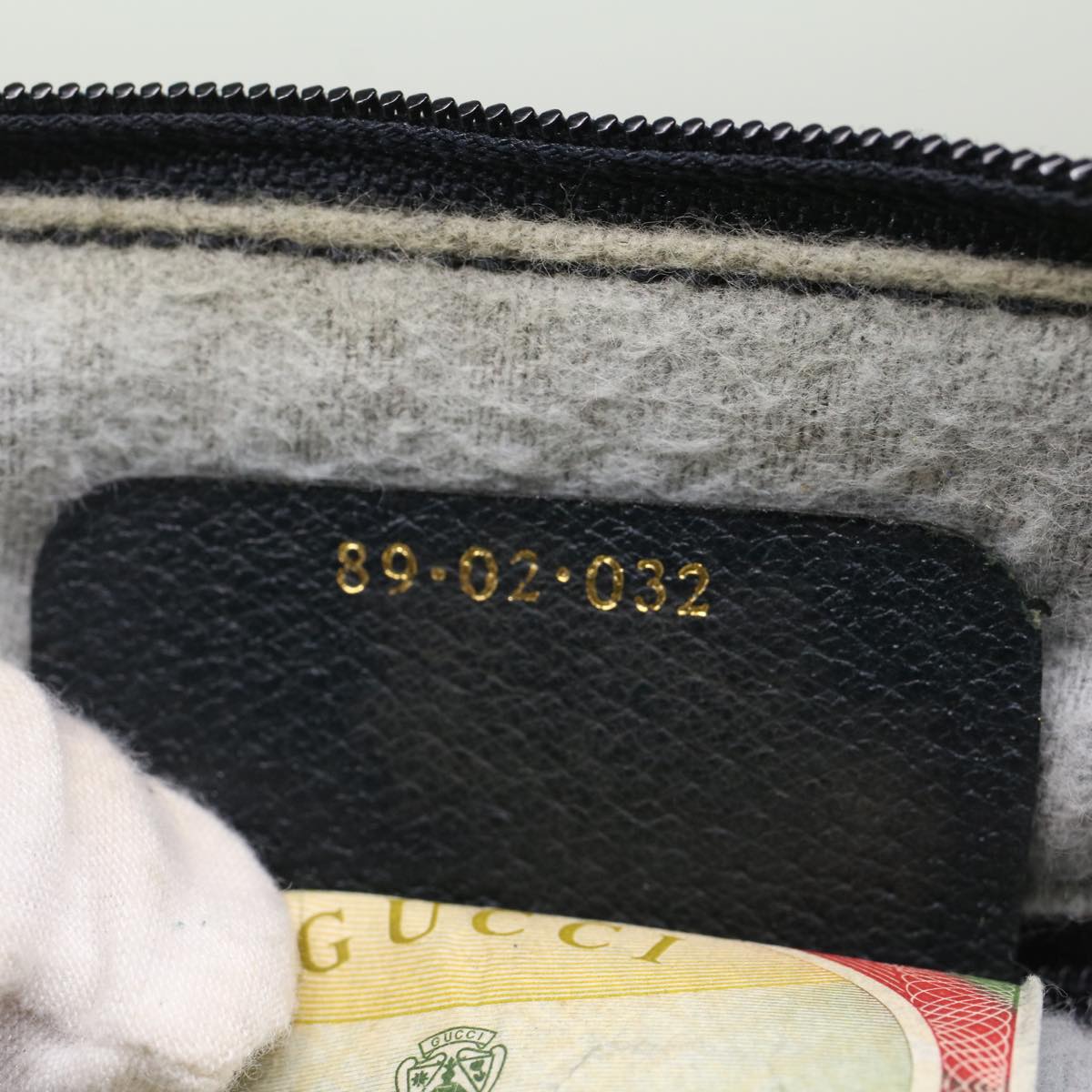 GUCCI GG Canvas Sherry Line Shoulder Bag Gray Red Navy 89.02.032 yk8166