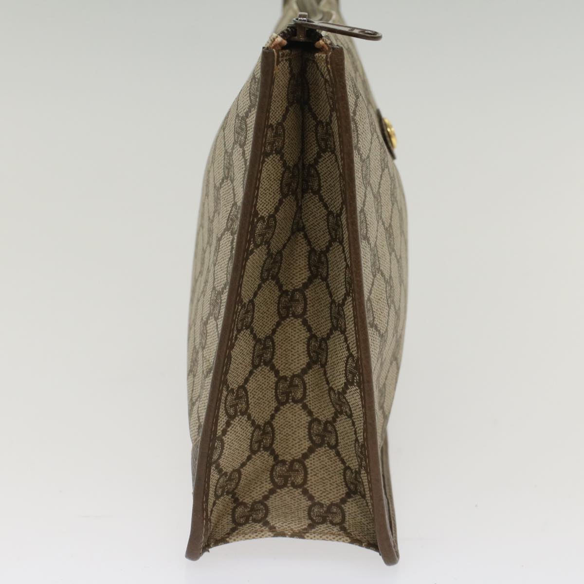 GUCCI GG Canvas Clutch Bag PVC Leather Beige 97.01.029 yk8180