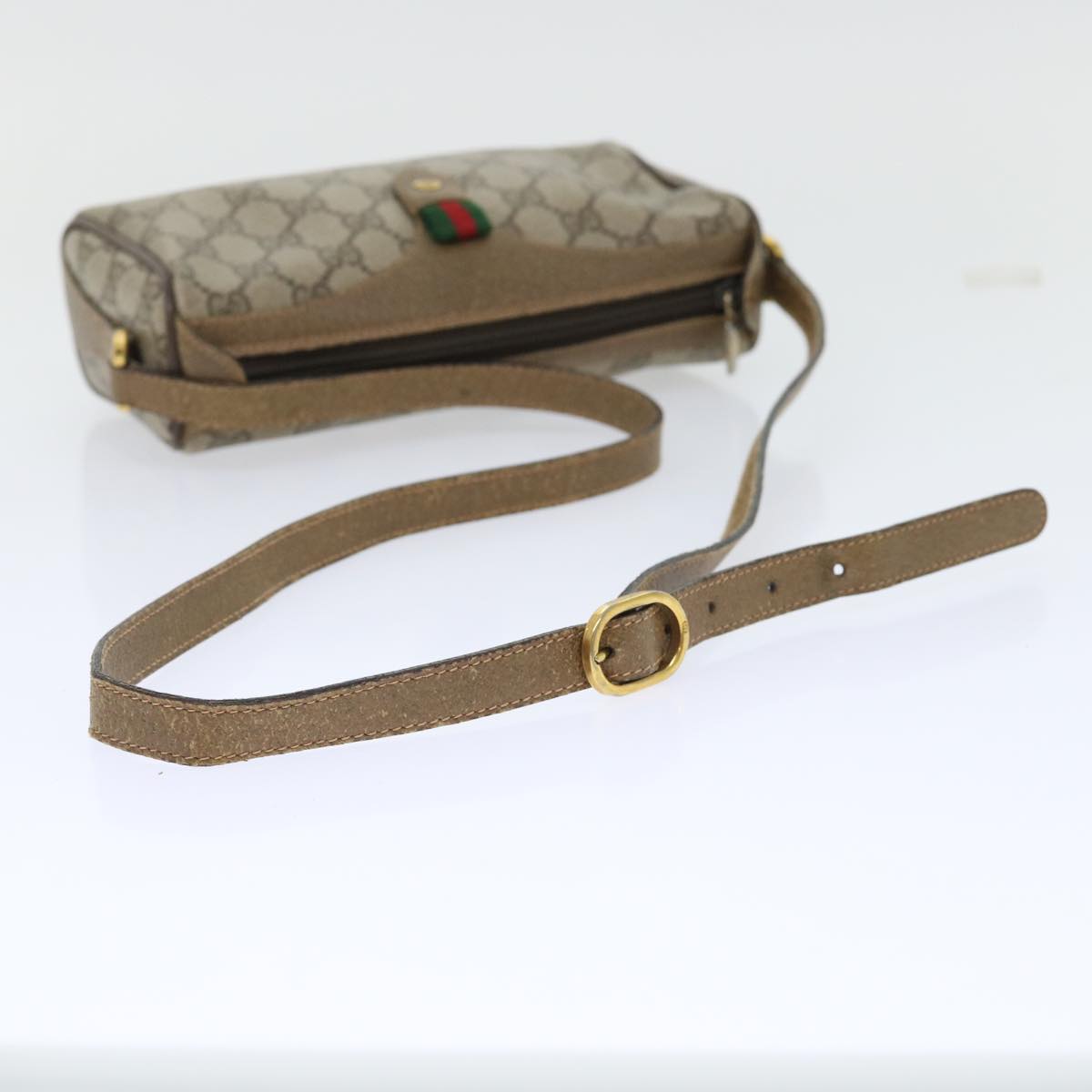 GUCCI GG Canvas Web Sherry Line Shoulder Bag Beige Red 89.02.018 yk8189B