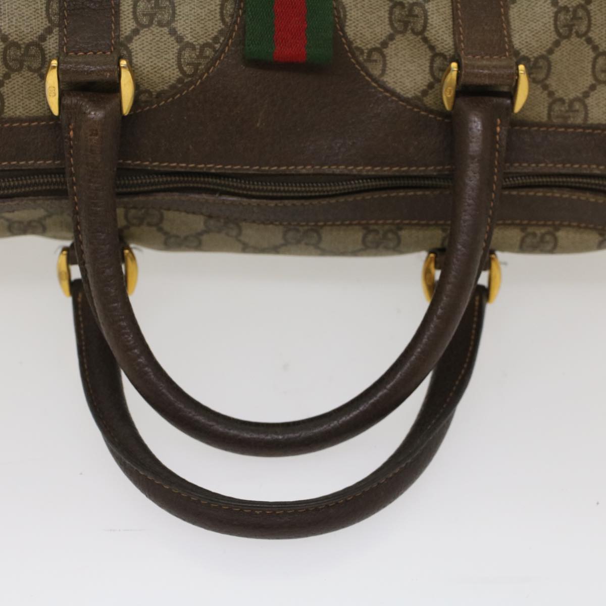 GUCCI GG Canvas Web Sherry Line Boston Bag Beige Red 40.02.007 yk8190B