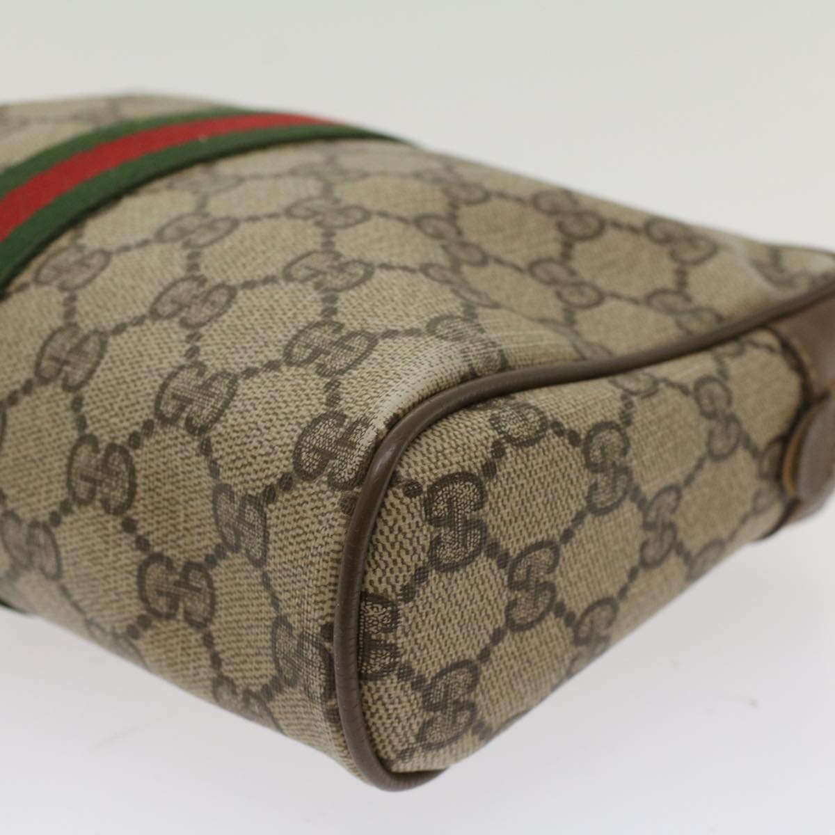 GUCCI GG Canvas Web Sherry Line Clutch Bag Beige Red Green 89.01.012 yk8202