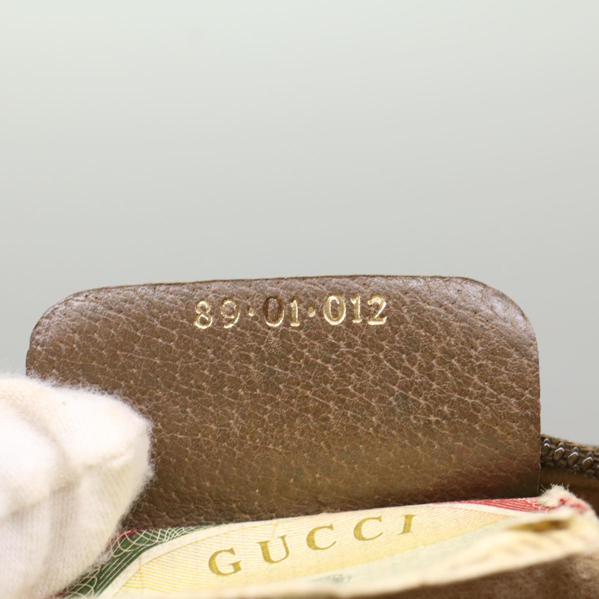 GUCCI GG Canvas Web Sherry Line Clutch Bag Beige Red Green 89.01.012 yk8202