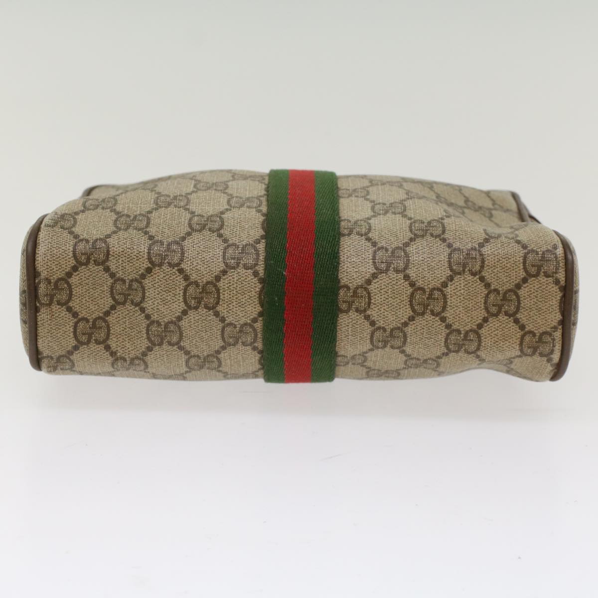 GUCCI GG Canvas Web Sherry Line Clutch Bag Beige Red Green 89.01.012 yk8202