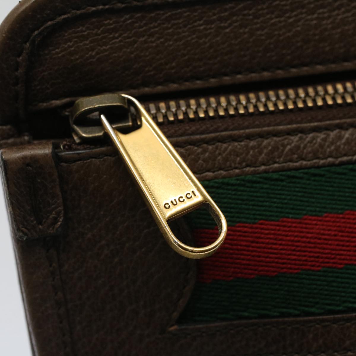 GUCCI GG Canvas Web Sherry Line Clutch Bag Beige Red Green 597619 yk8206