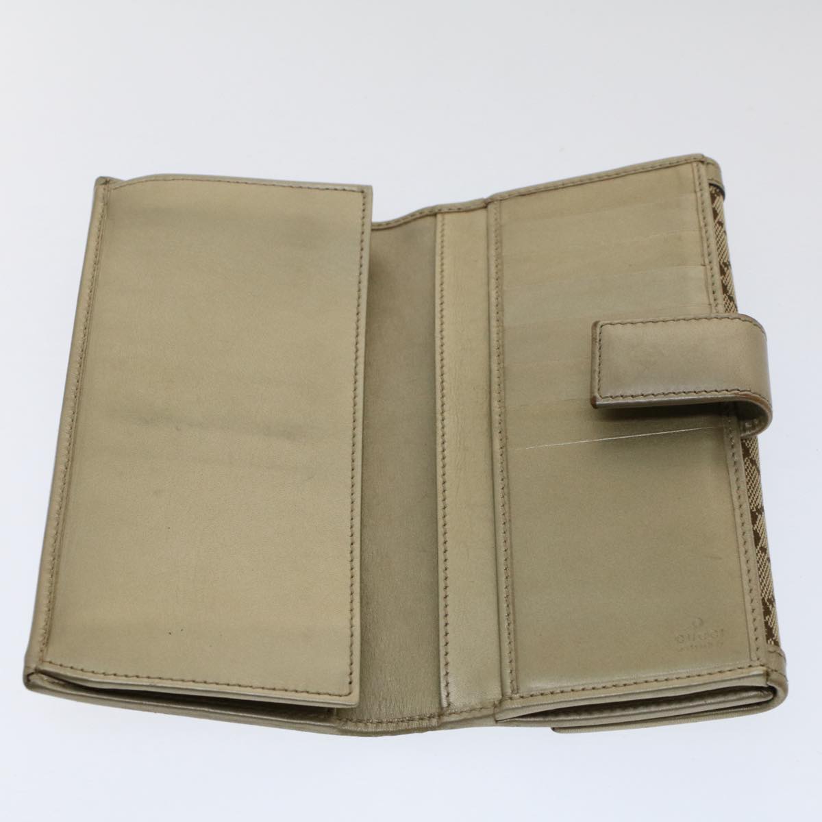 GUCCI GG Canvas Interlocking Long Wallet Beige 282426 yk8207