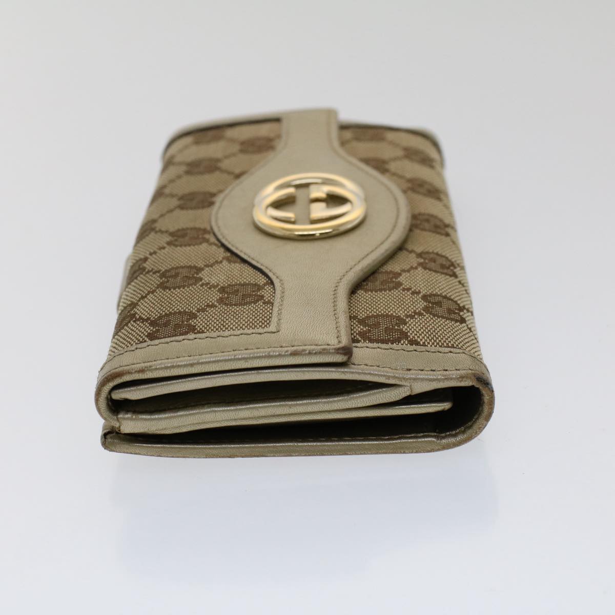 GUCCI GG Canvas Interlocking Long Wallet Beige 282426 yk8207