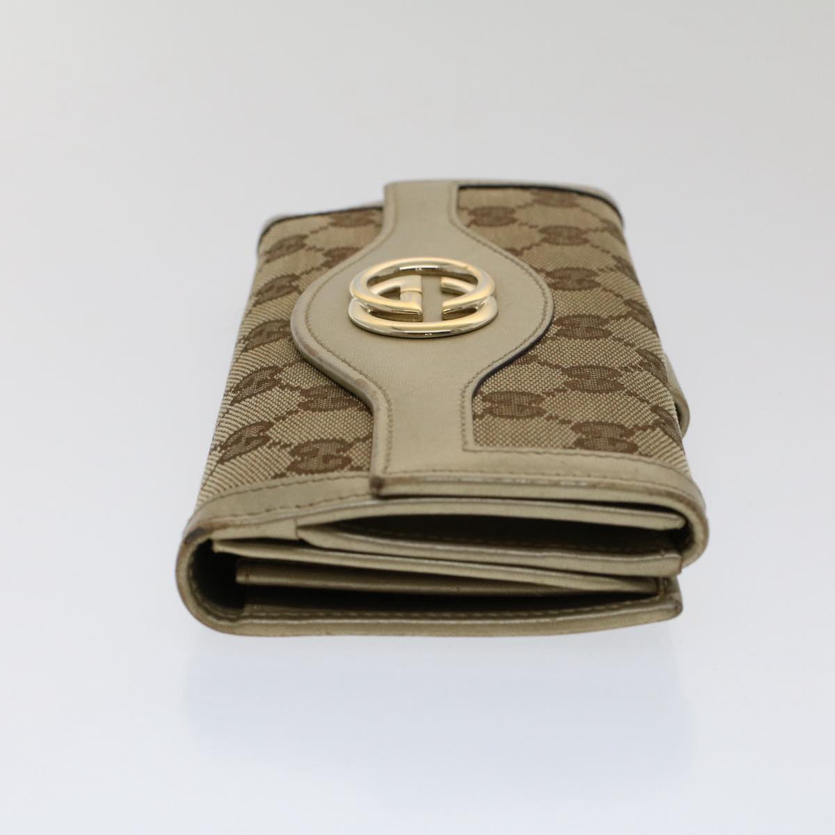GUCCI GG Canvas Interlocking Long Wallet Beige 282426 yk8207