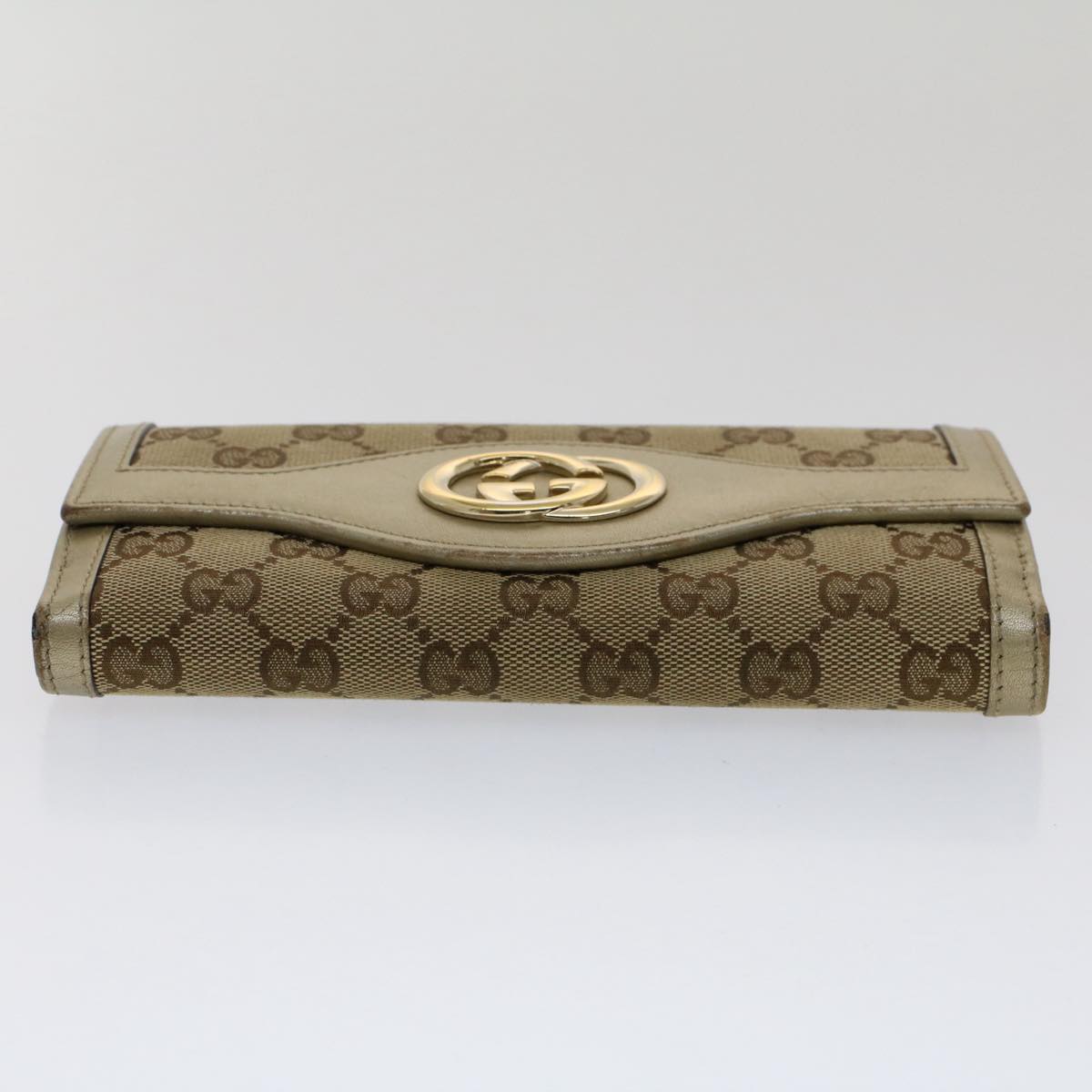 GUCCI GG Canvas Interlocking Long Wallet Beige 282426 yk8207