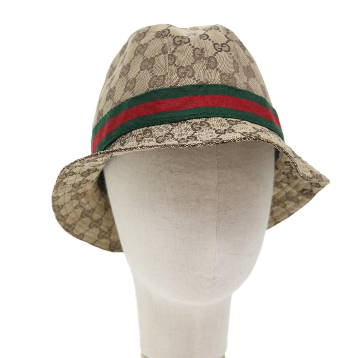 GUCCI GG Canvas Web Sherry Line Hat L Beige Red Green yk8211