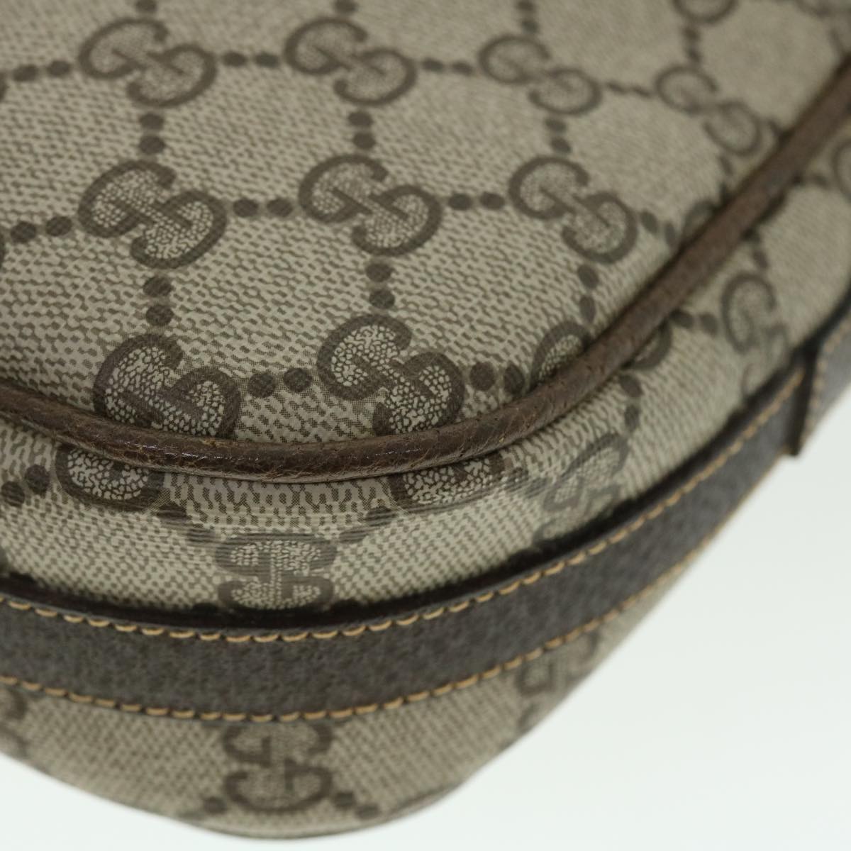 GUCCI GG Canvas Shoulder Bag PVC Leather Beige 001.115.4425 yk8215