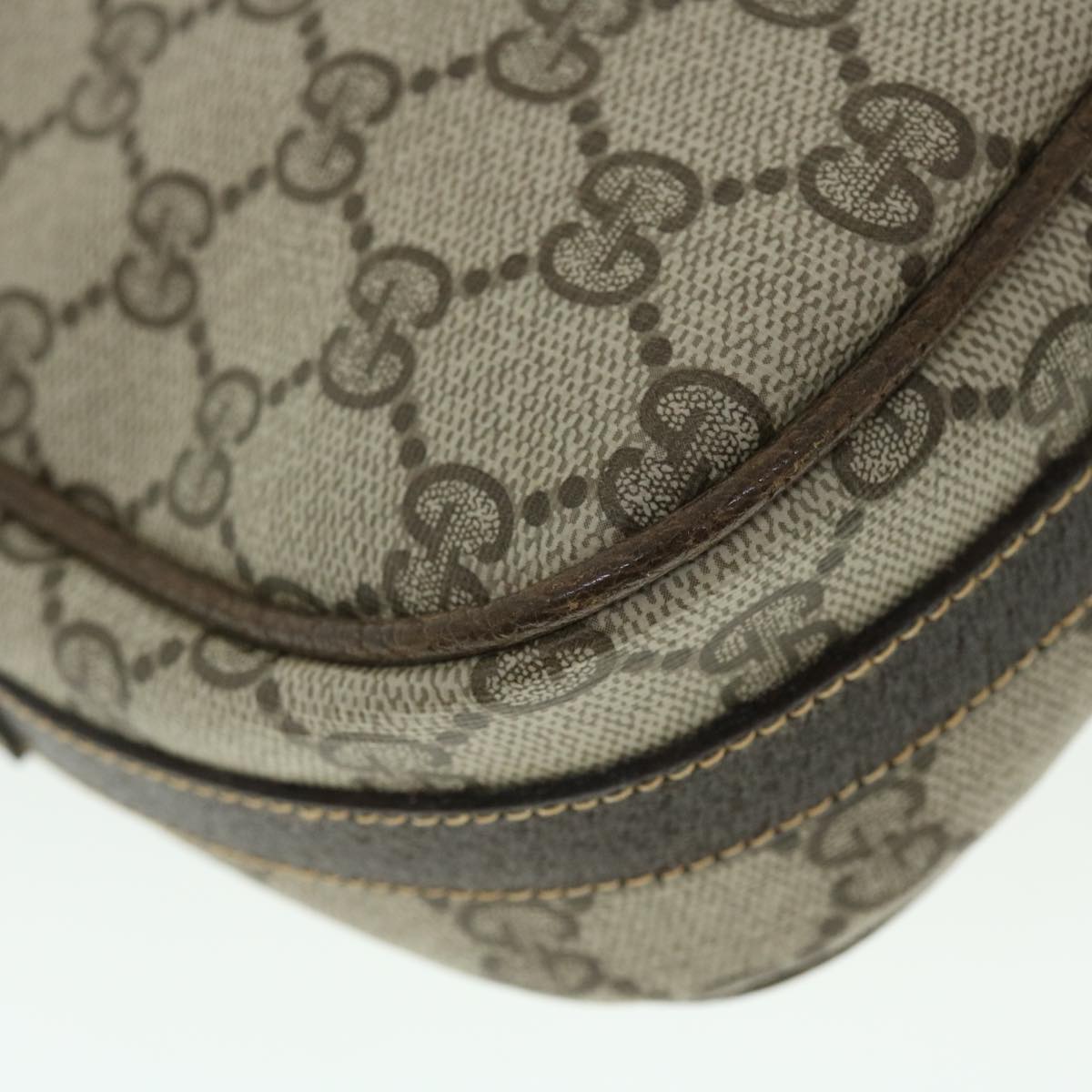 GUCCI GG Canvas Shoulder Bag PVC Leather Beige 001.115.4425 yk8215