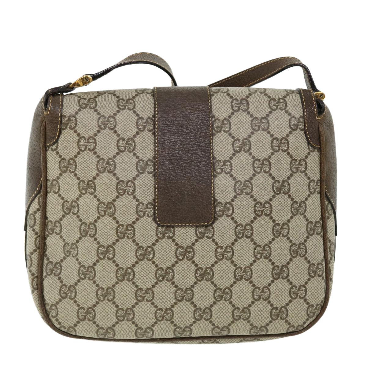 GUCCI GG Canvas Shoulder Bag PVC Leather Beige 001.115.4425 yk8215