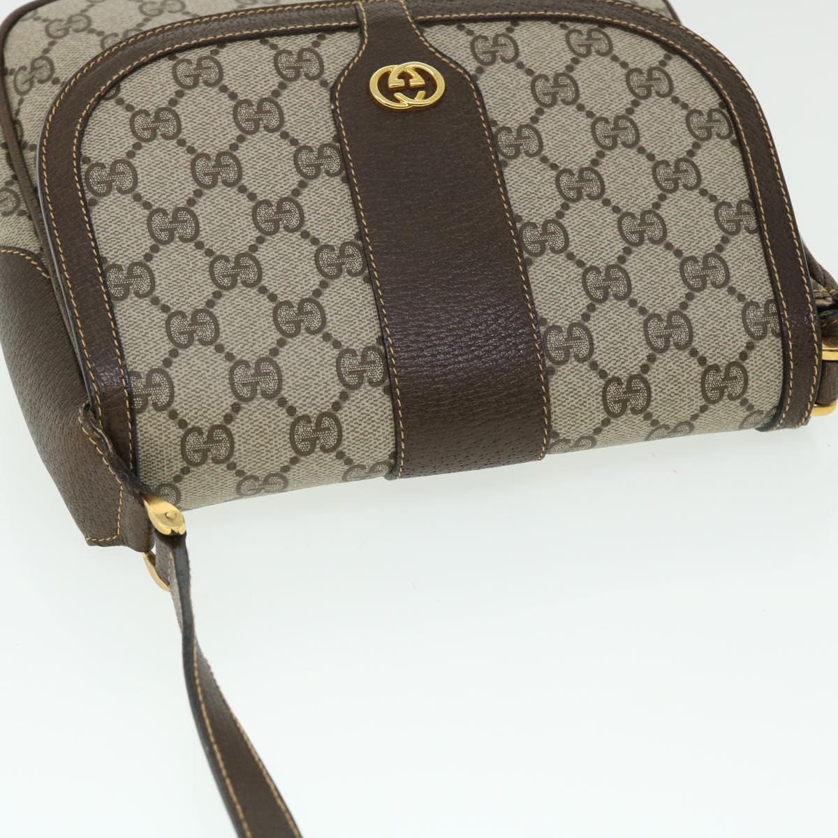 GUCCI GG Canvas Shoulder Bag PVC Leather Beige 001.115.4425 yk8215