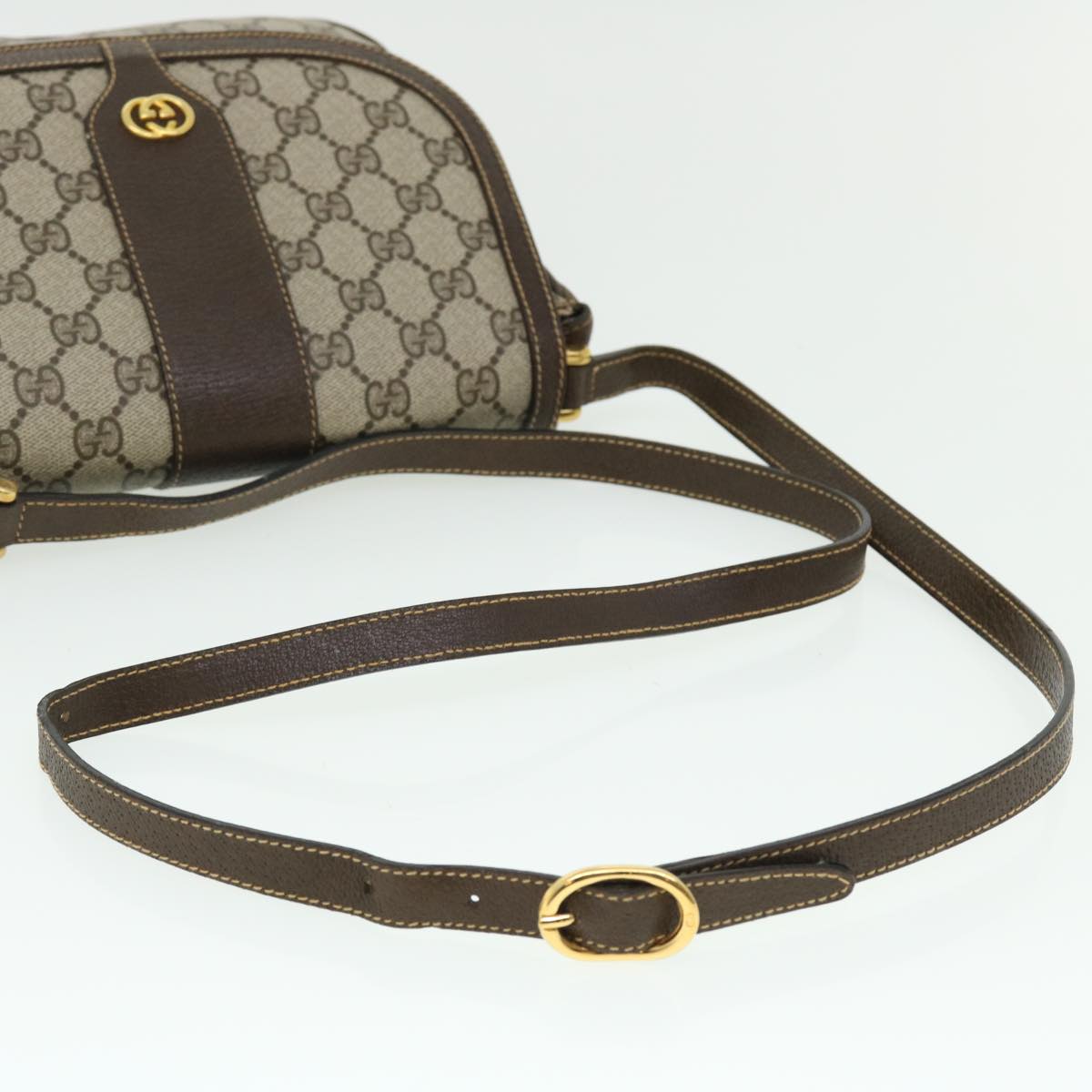 GUCCI GG Canvas Shoulder Bag PVC Leather Beige 001.115.4425 yk8215