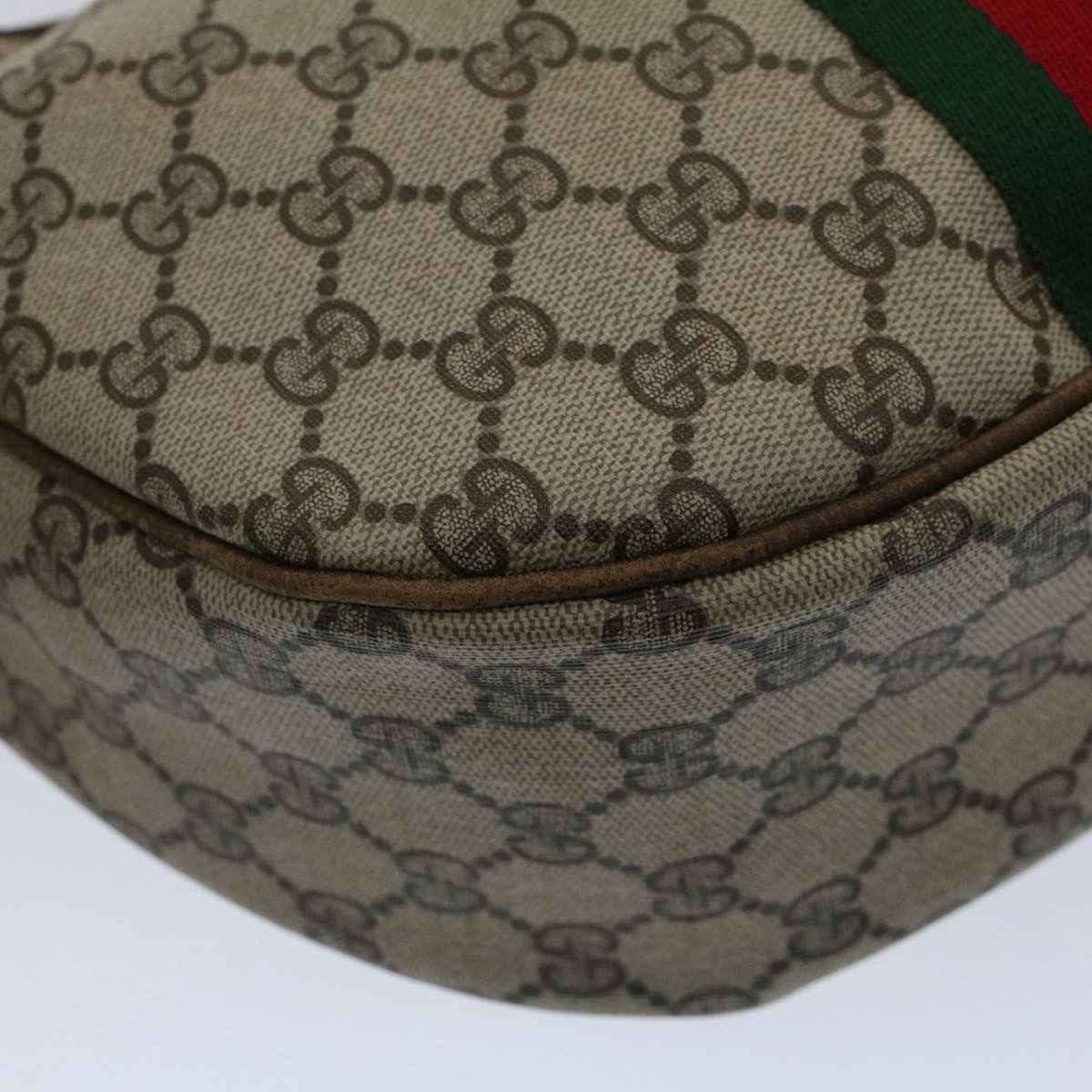GUCCI GG Canvas Web Sherry Line Shoulder Bag Beige Red Green yk8220