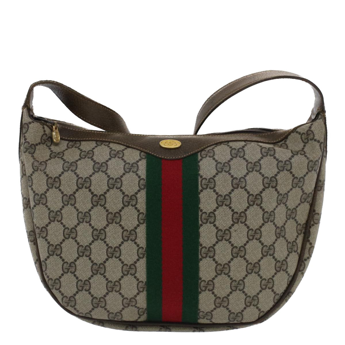 GUCCI GG Canvas Web Sherry Line Shoulder Bag Beige Red Green yk8220