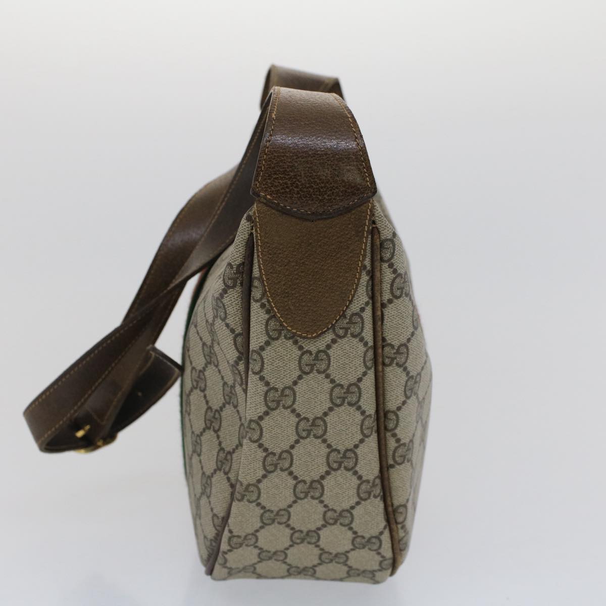 GUCCI GG Canvas Web Sherry Line Shoulder Bag Beige Red Green yk8220