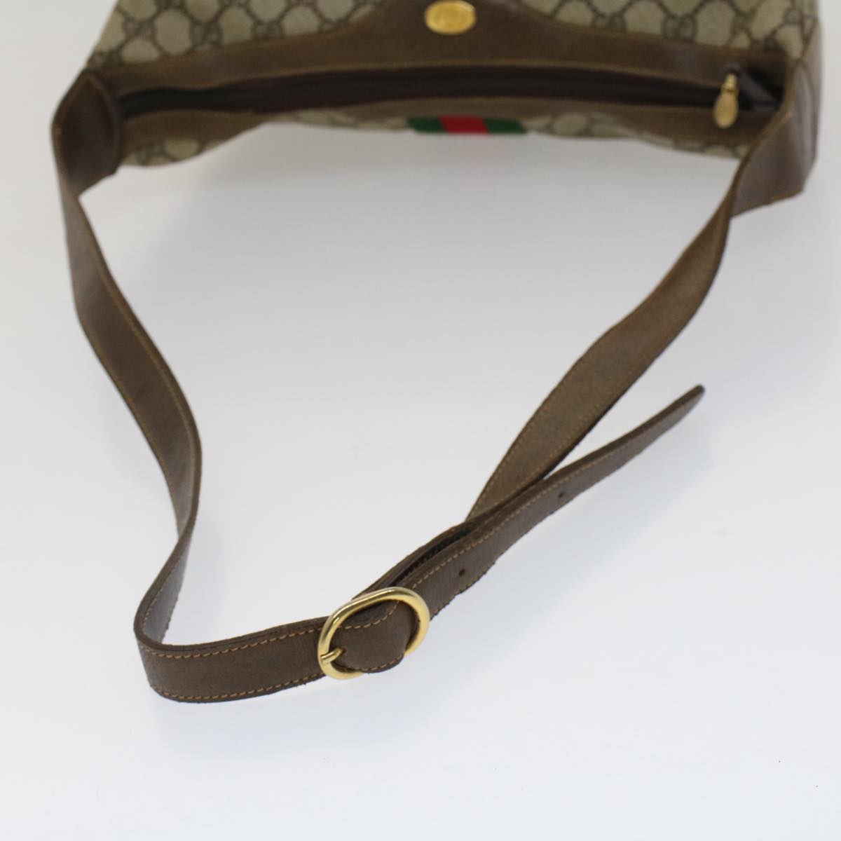 GUCCI GG Canvas Web Sherry Line Shoulder Bag Beige Red Green yk8220