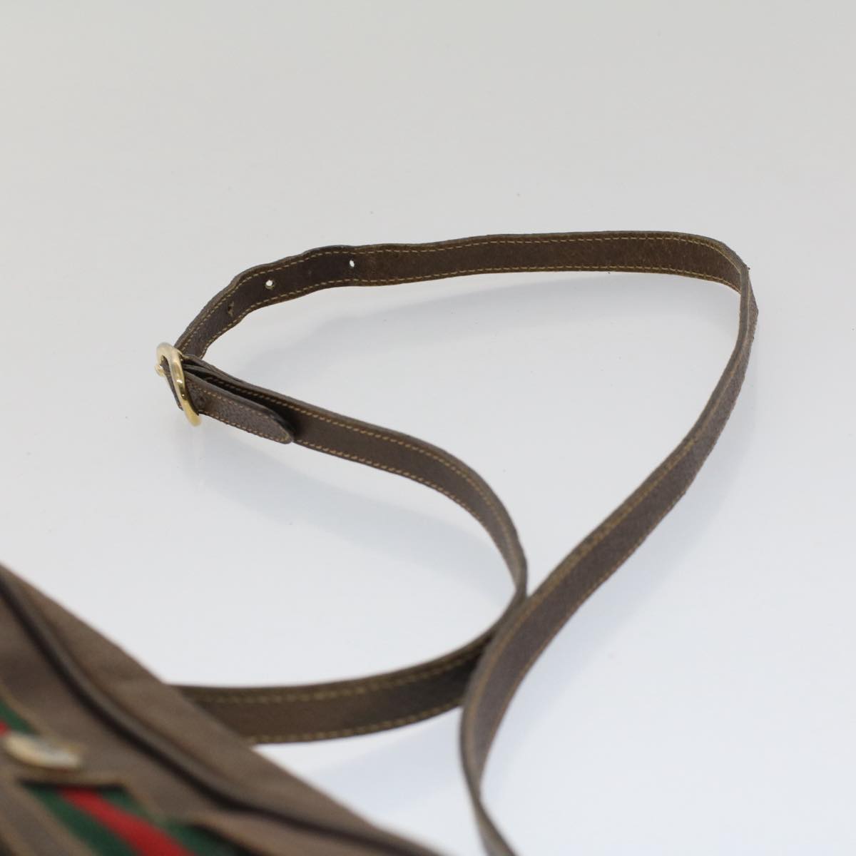 GUCCI GG Canvas Web Sherry Line Shoulder Bag Beige Red Green yk8226