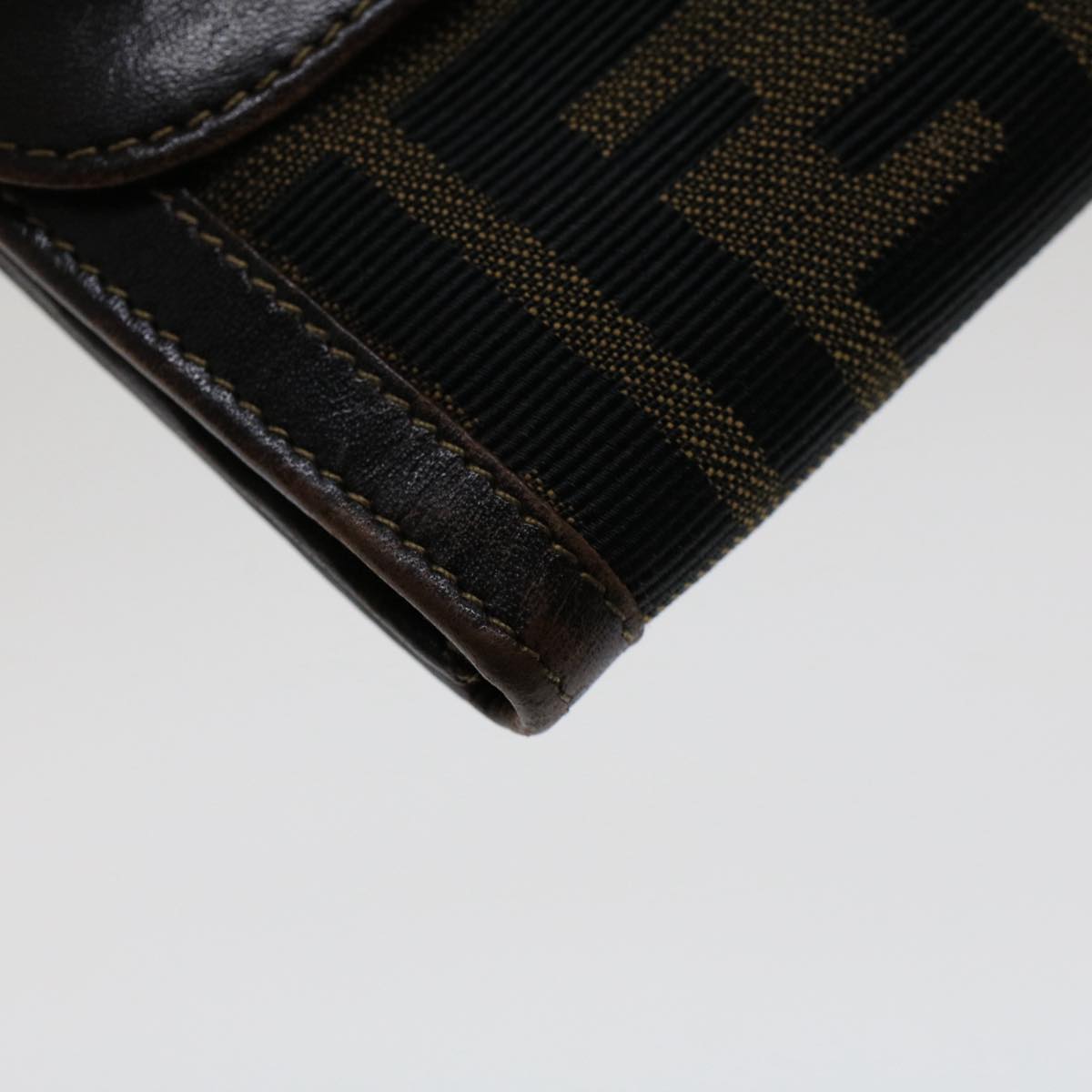 FENDI Zucca Canvas Wallet Black Brown yk8227