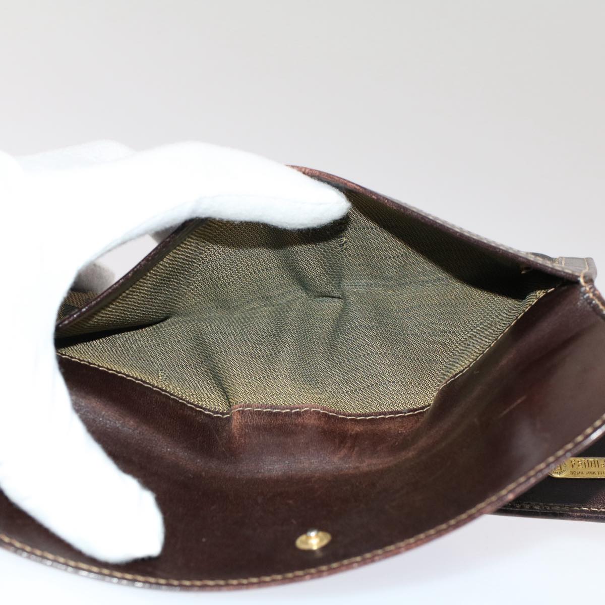 FENDI Zucca Canvas Wallet Black Brown yk8227