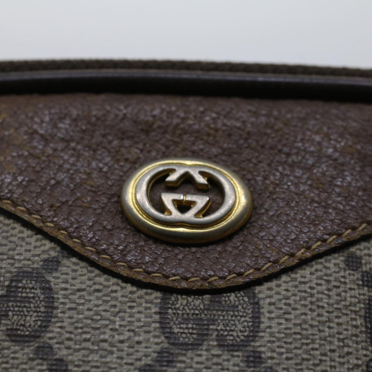 GUCCI GG Canvas Shoulder Bag PVC Leather Beige 97.02.068 yk8228