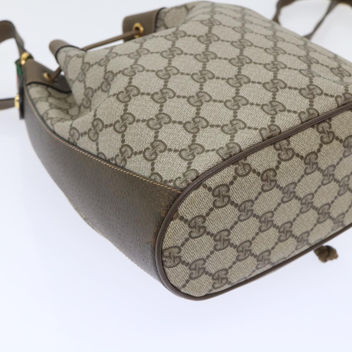 GUCCI GG Canvas Web Sherry Line Shoulder Bag Beige Green 41.02.034 yk8237