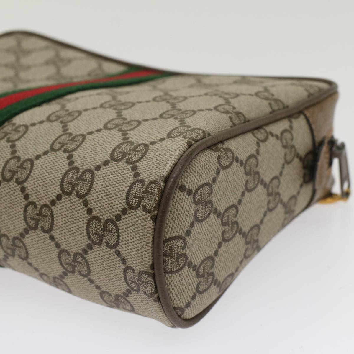 GUCCI GG Canvas Web Sherry Line Clutch Bag Beige Red Green 56.01.012 yk8241