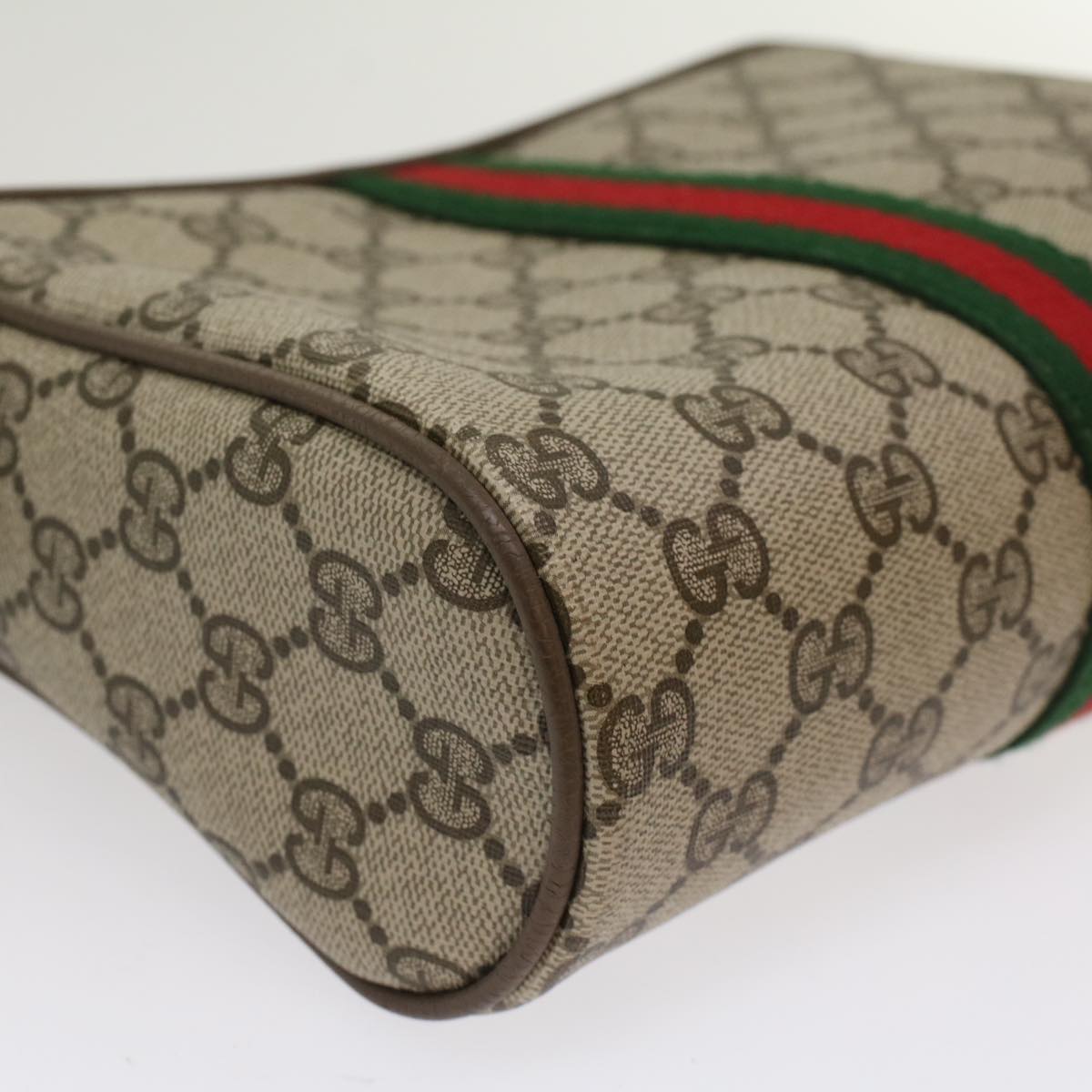 GUCCI GG Canvas Web Sherry Line Clutch Bag Beige Red Green 56.01.012 yk8241
