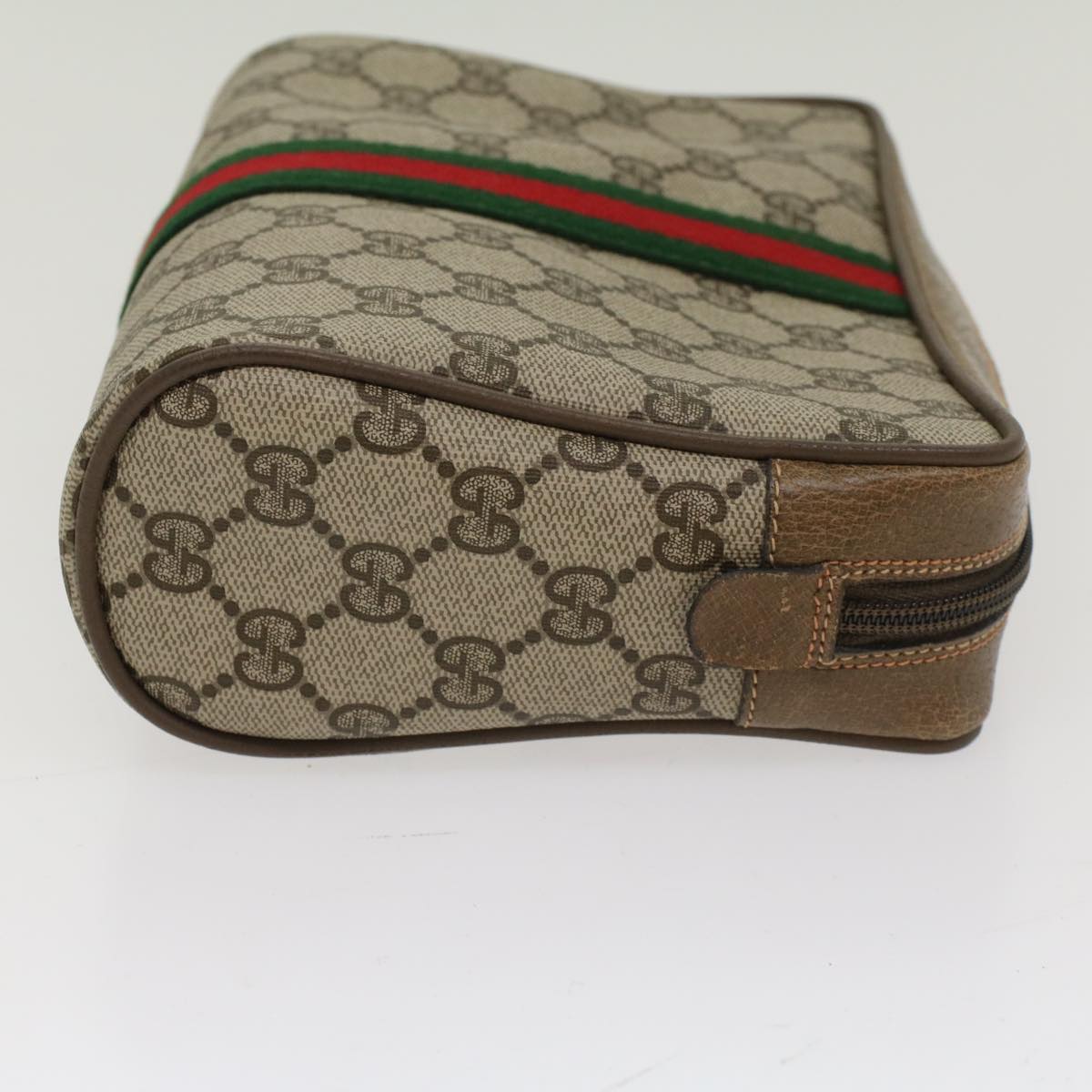 GUCCI GG Canvas Web Sherry Line Clutch Bag Beige Red Green 56.01.012 yk8241