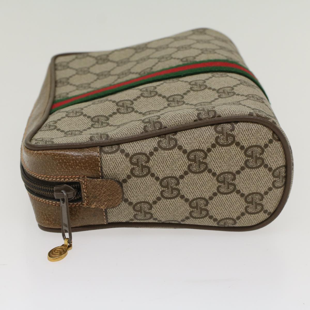 GUCCI GG Canvas Web Sherry Line Clutch Bag Beige Red Green 56.01.012 yk8241