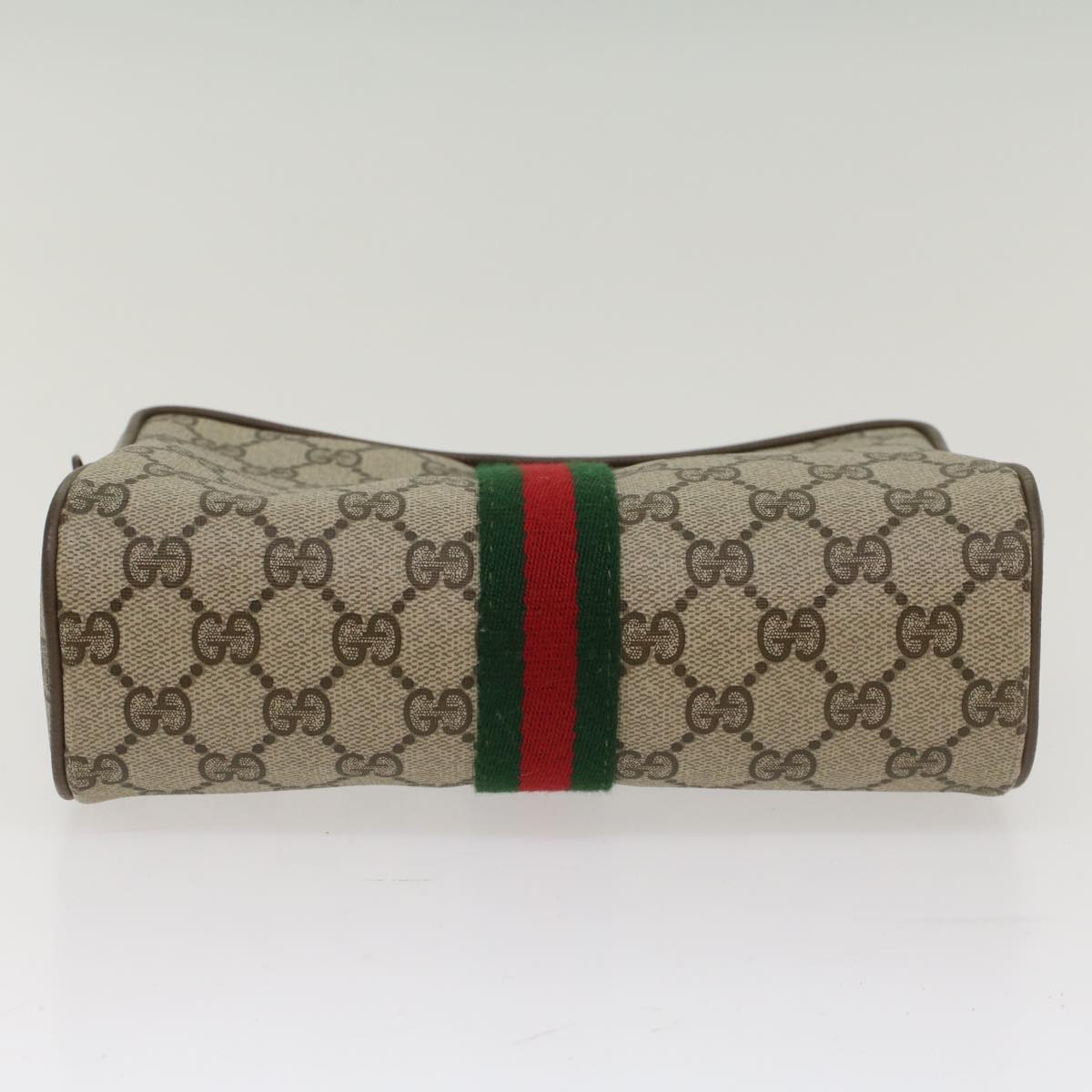 GUCCI GG Canvas Web Sherry Line Clutch Bag Beige Red Green 56.01.012 yk8241