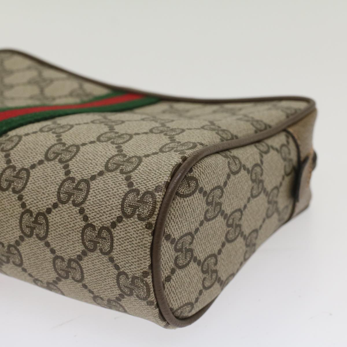 GUCCI GG Canvas Web Sherry Line Clutch Bag Beige Red Green 56.01.012 yk8241