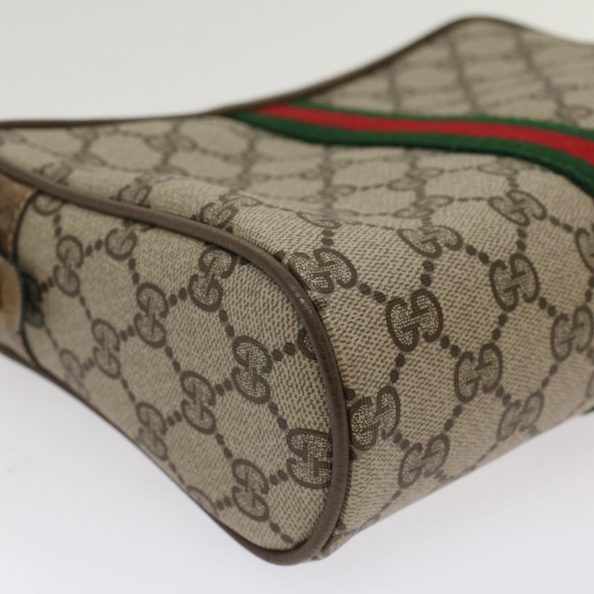 GUCCI GG Canvas Web Sherry Line Clutch Bag Beige Red Green 56.01.012 yk8241