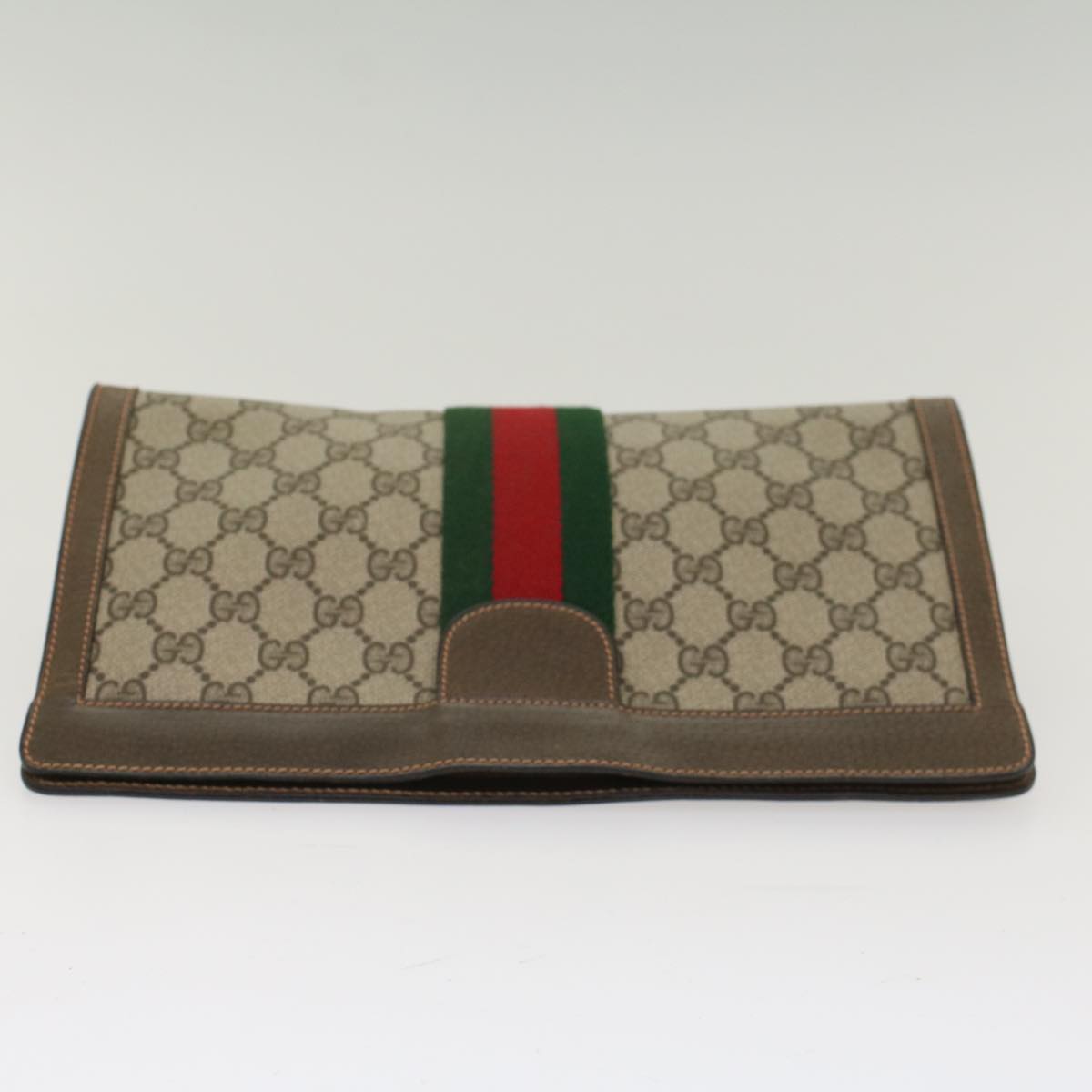 GUCCI GG Canvas Web Sherry Line Clutch Bag Beige Red Green 89.01.002 yk8254