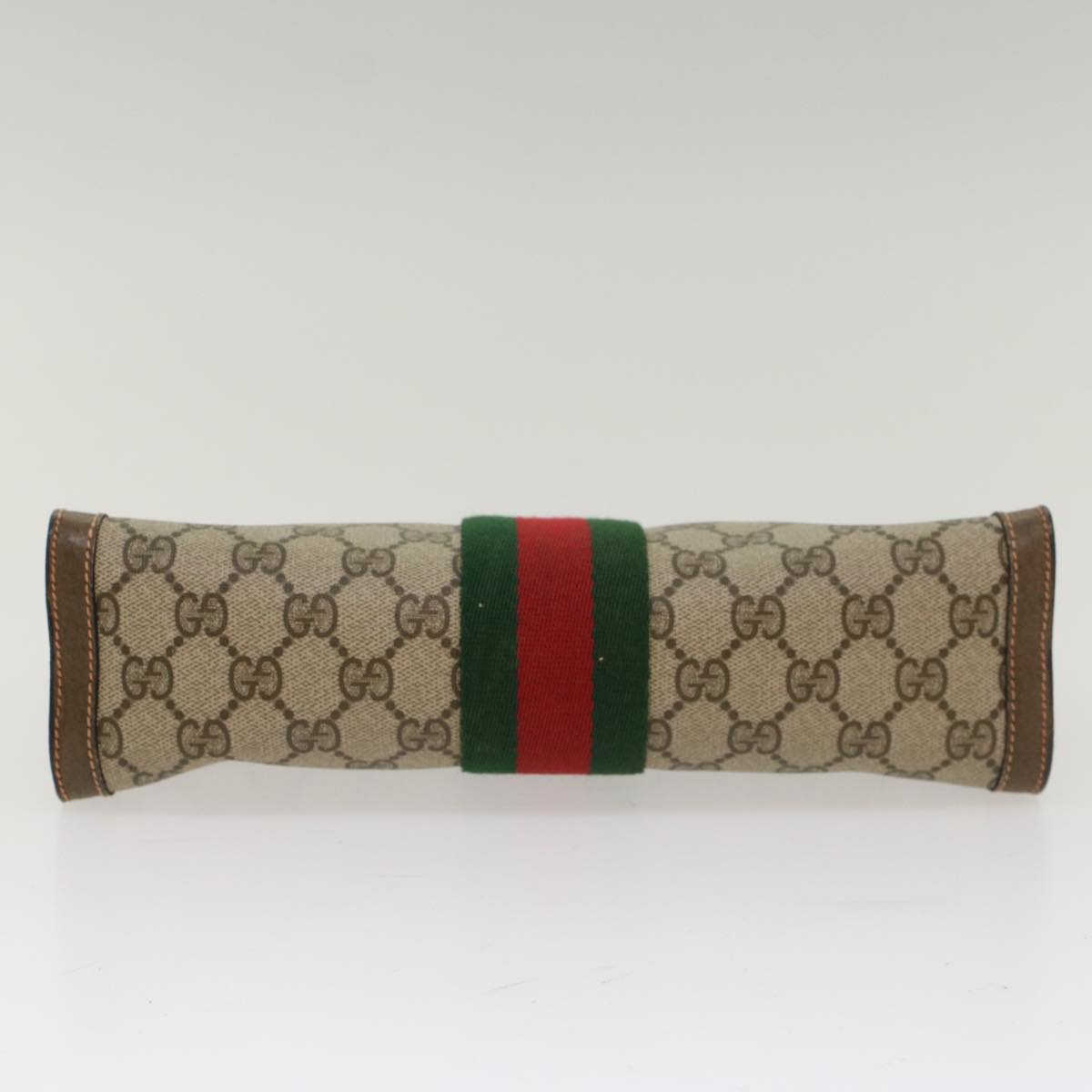GUCCI GG Canvas Web Sherry Line Clutch Bag Beige Red Green 89.01.002 yk8254